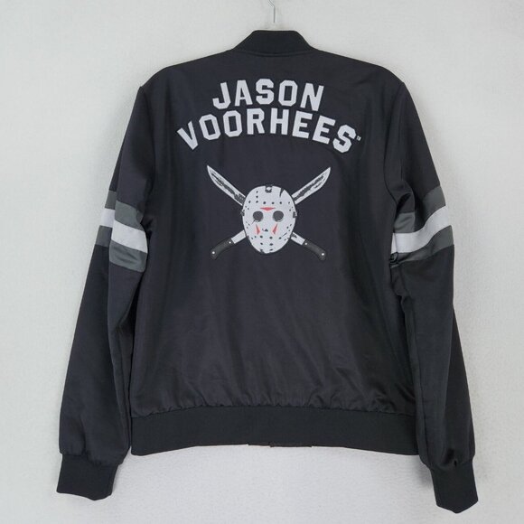 Friday The 13th Jacket Mens Small Black Bomber Jason Voorhees F13 Halloween - Picture 1 of 15